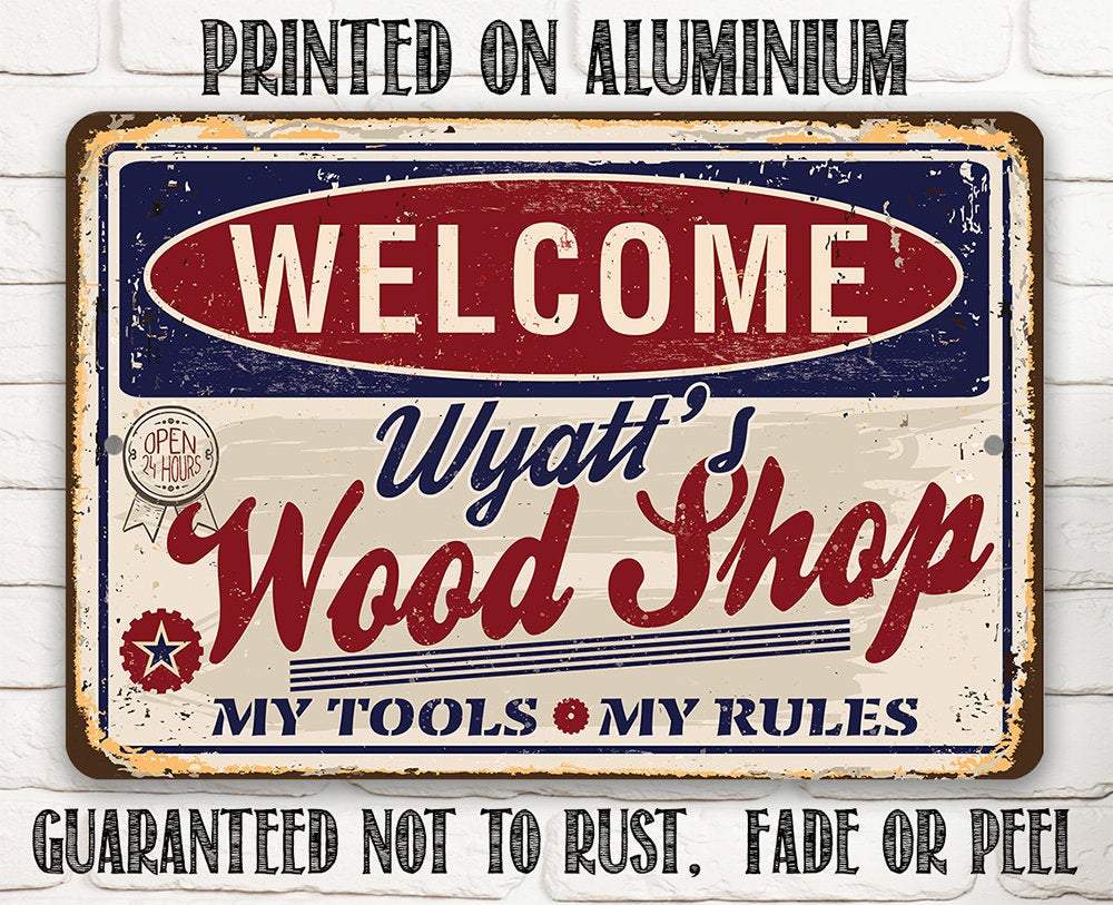 Personalized - Wood Shop - Metal Sign