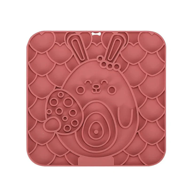 Silicone Pet Lick Mat | Slow Feeder Plate with Suction Cups for Dogs