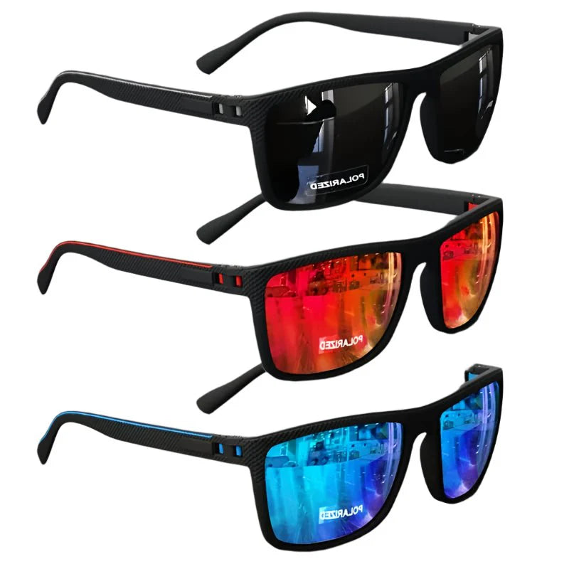 Polarized Square Sunglasses | UV Protection Mirror Coated Sport Shades for Driving, Fishing, and Travel