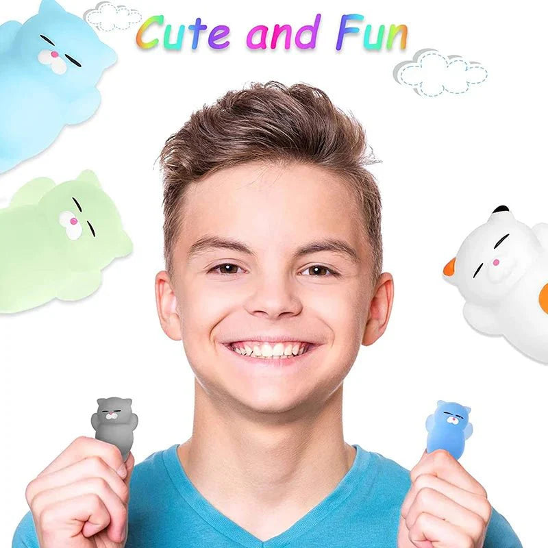 Random Kawaii Mochi Squishy Fidget Toy Set | Mini Soft Squeeze Toys for Stress Relief