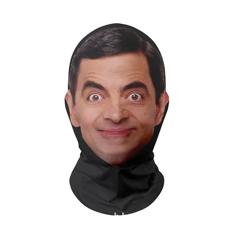Realistic 3D Celebrity Face Mask | Full Face Nylon Cosplay Headgear for Halloween