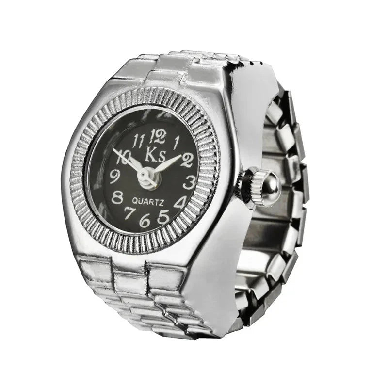 Retro Roman Vintage Punk Finger Watch Ring | Functional Ring Watch with Quartz Movement