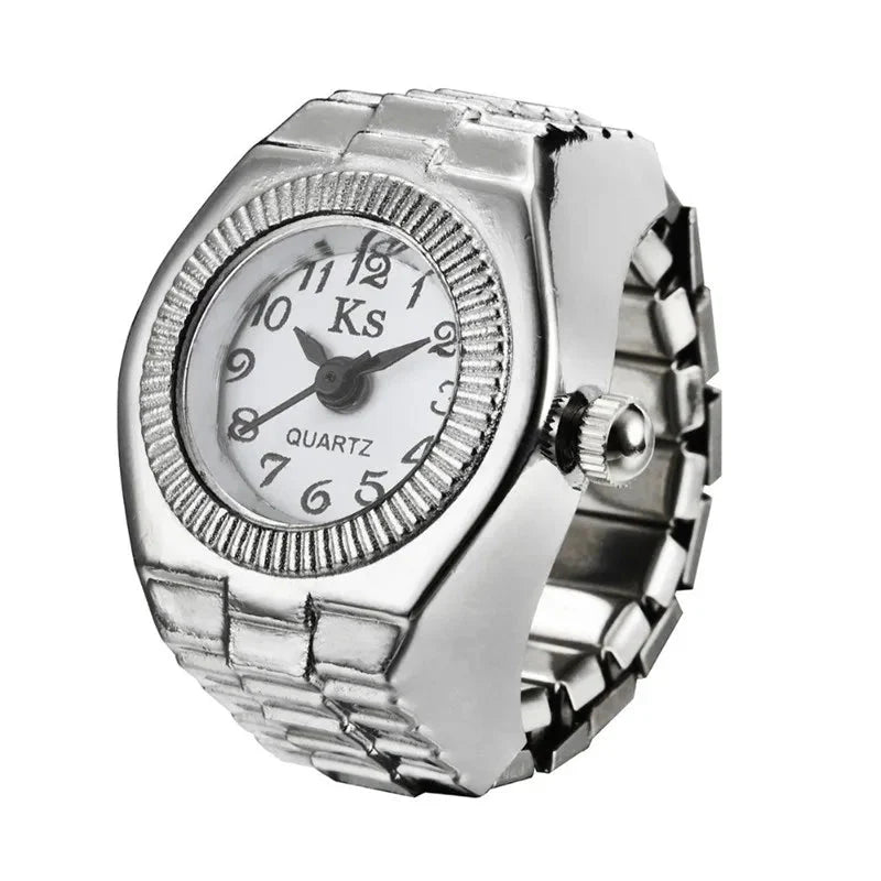Retro Roman Vintage Punk Finger Watch Ring | Functional Ring Watch with Quartz Movement