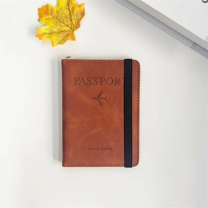RFID Vintage PU Leather Passport Holder | Multi-Function Travel Wallet