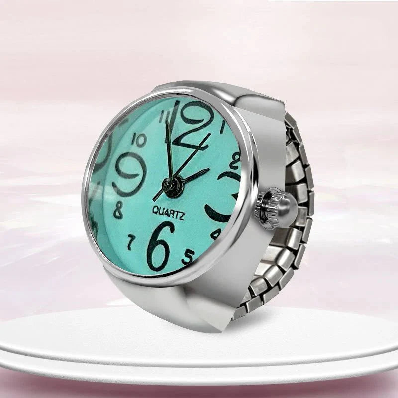 Roman Numeral Punk Gothic Finger Clock Jewelry | Mini Quartz Watch Ring