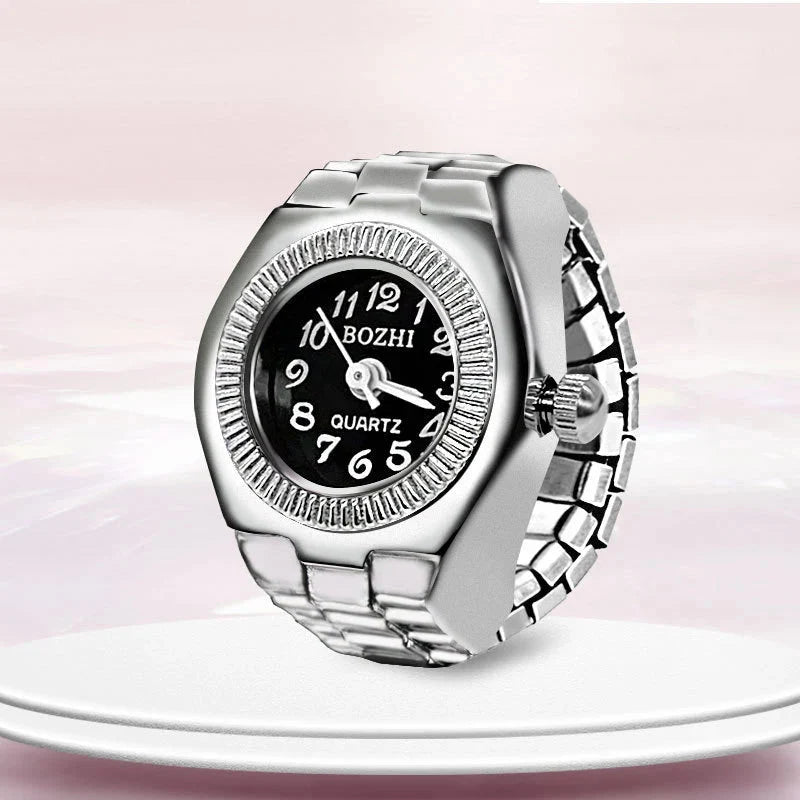 Roman Numeral Punk Gothic Finger Clock Jewelry | Mini Quartz Watch Ring