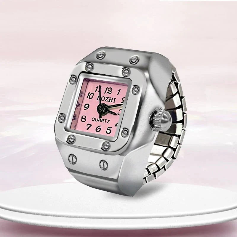 Roman Numeral Punk Gothic Finger Clock Jewelry | Mini Quartz Watch Ring