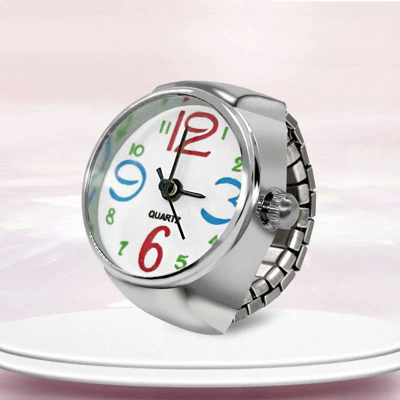 Roman Numeral Punk Gothic Finger Clock Jewelry | Mini Quartz Watch Ring