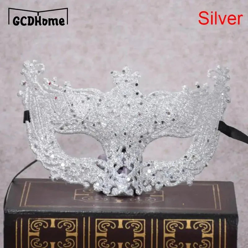 Silver and Black Venetian Masquerade Eye Mask | Elegant Party Accessory
