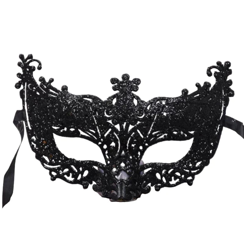 Silver and Black Venetian Masquerade Eye Mask | Elegant Party Accessory