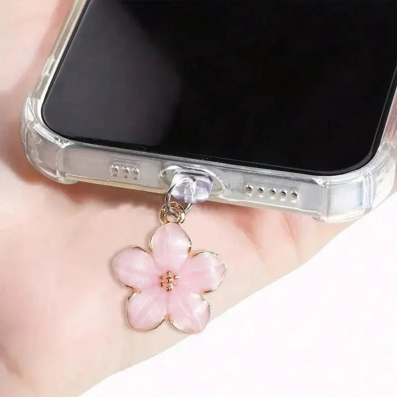 Simple Flowers Phone Dust Plug | Decorative Charging Port Pendant