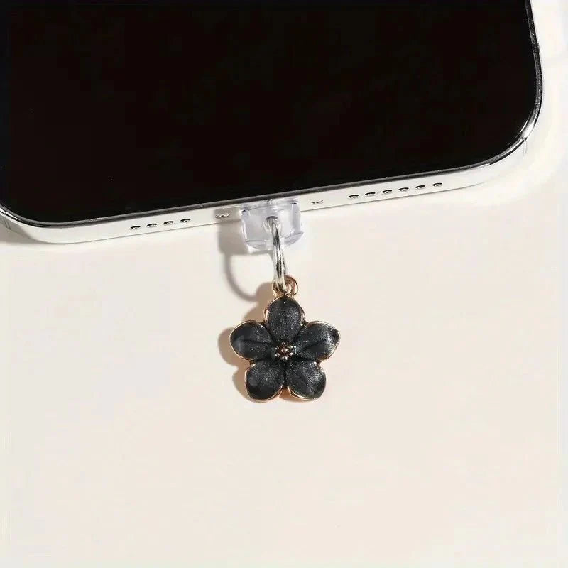 Simple Flowers Phone Dust Plug | Decorative Charging Port Pendant