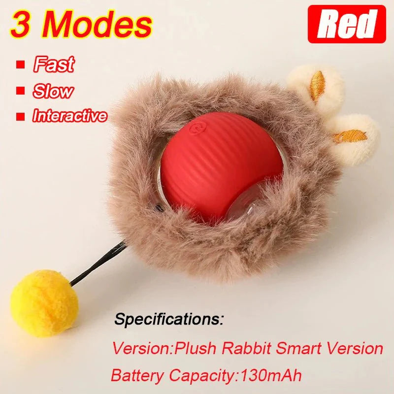 Interactive Cat Toy Ball | Automatic Rolling Rechargeable Cat Toy with Faux Tail