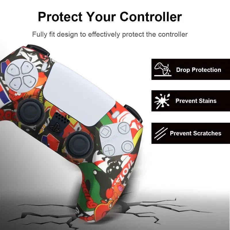 Soft Silicone Controller Cover for PS5 | Anti-Slip Protective Case with Camouflage Design