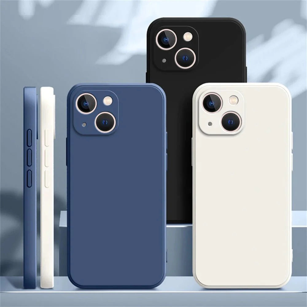 Ricestate Square Liquid Silicone Phone Case | Full Coverage Shockproof Camera Protective Cover for iPhone 11 to 14 Series
