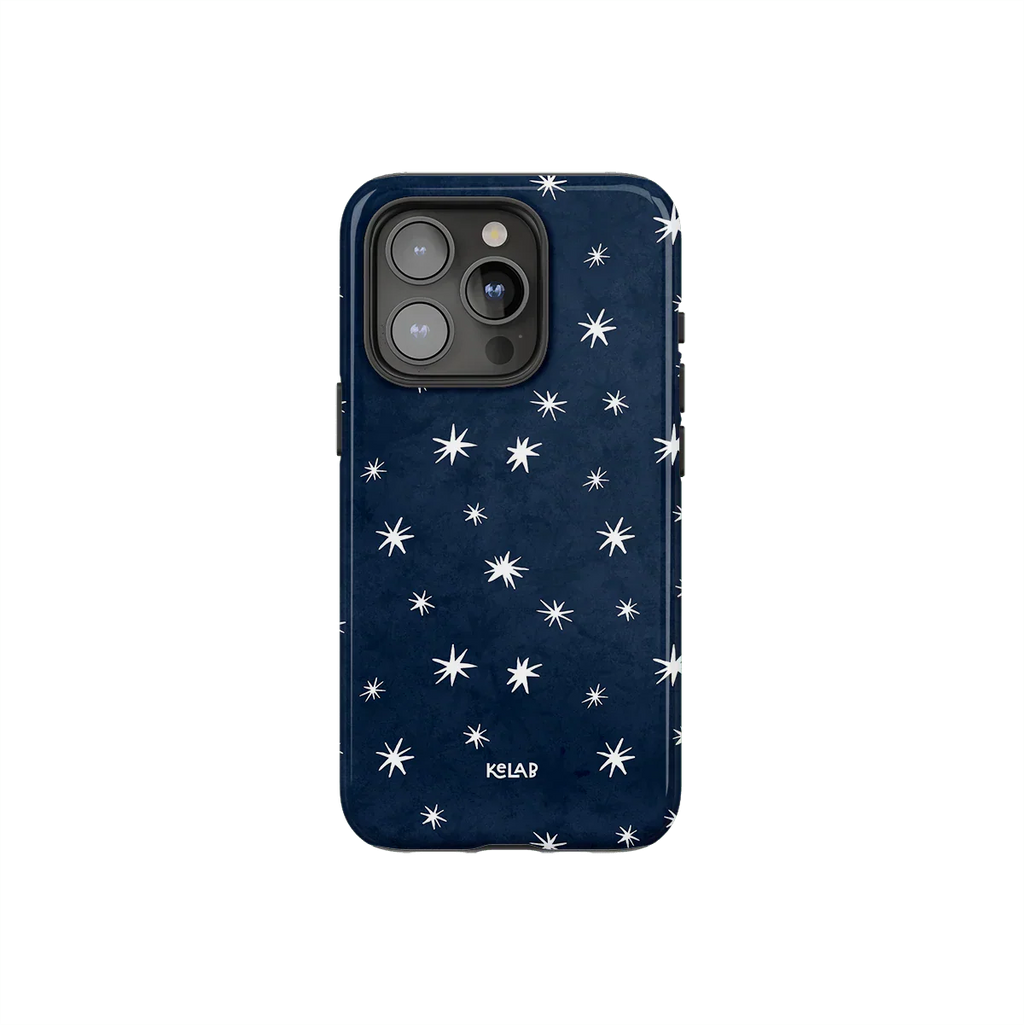 Starglimmer | Deep Blue Hand-Drawn Star iPhone Case