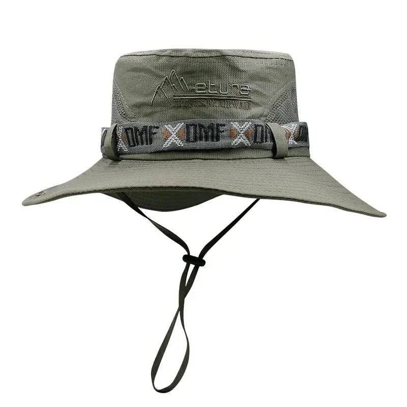 Summer Men Bucket Hat | Outdoor UV Protection Wide Brim Safari Cap