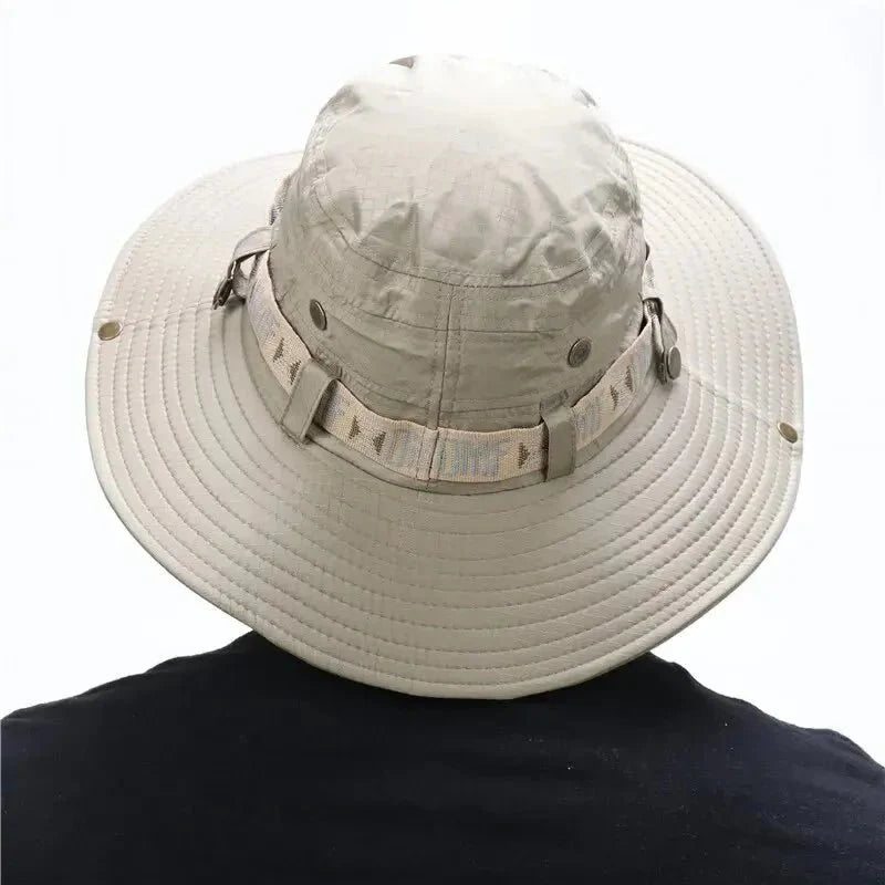 Summer Men Bucket Hat | Outdoor UV Protection Wide Brim Safari Cap