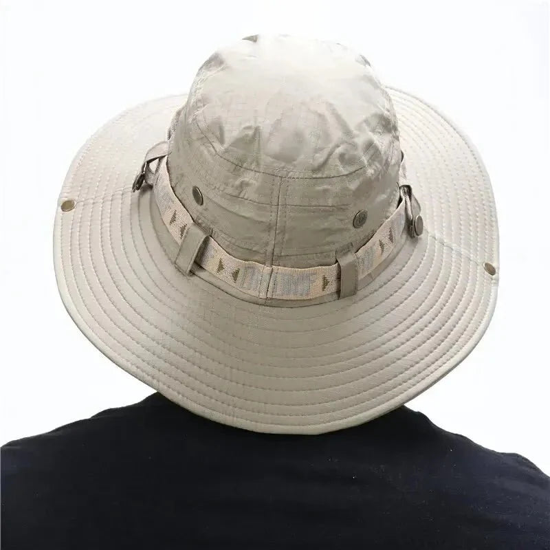 Summer Men Bucket Hat | Outdoor UV Protection Wide Brim Safari Cap
