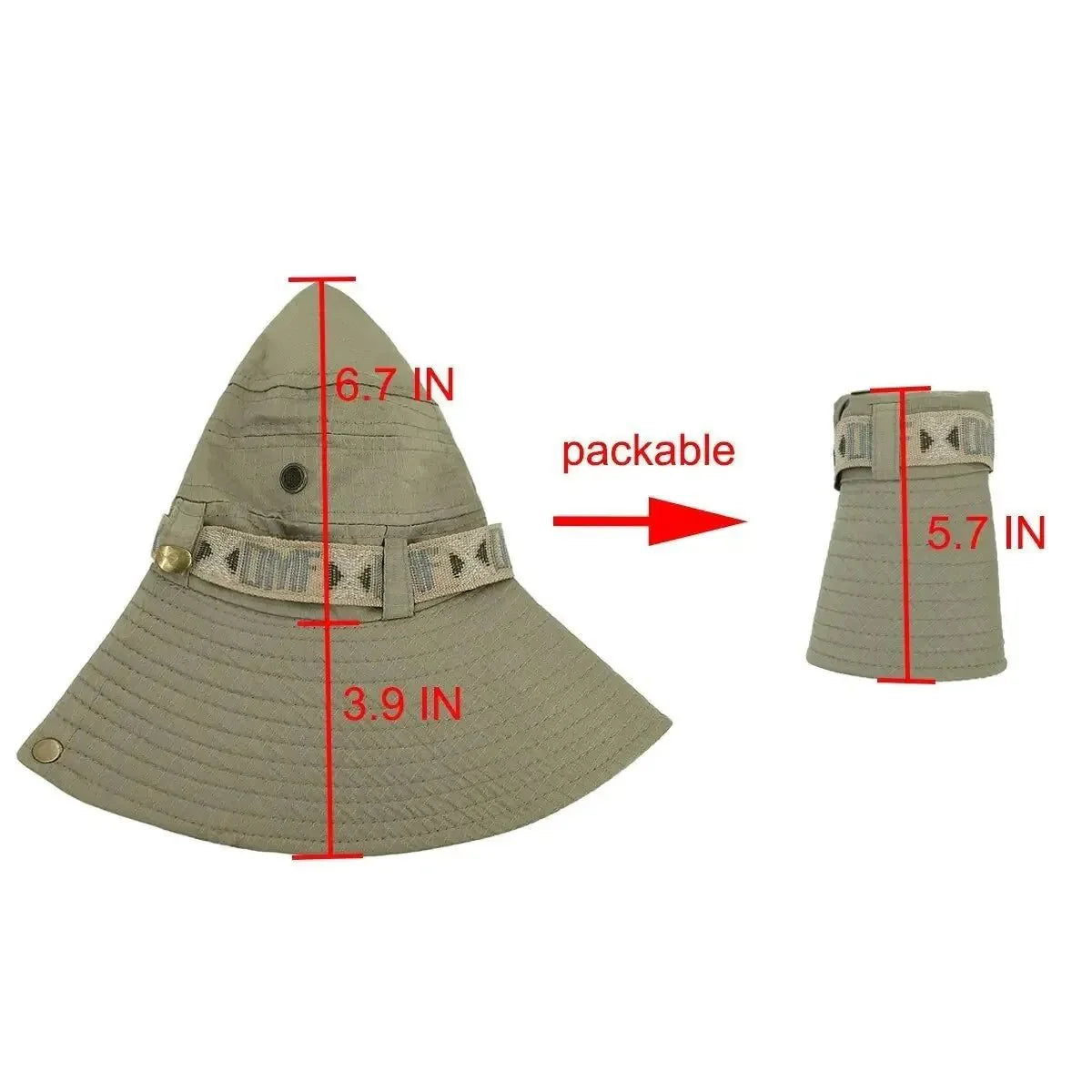 Summer Men Bucket Hat | Outdoor UV Protection Wide Brim Safari Cap