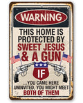 Sweet Jesus And A Gun - Metal Sign