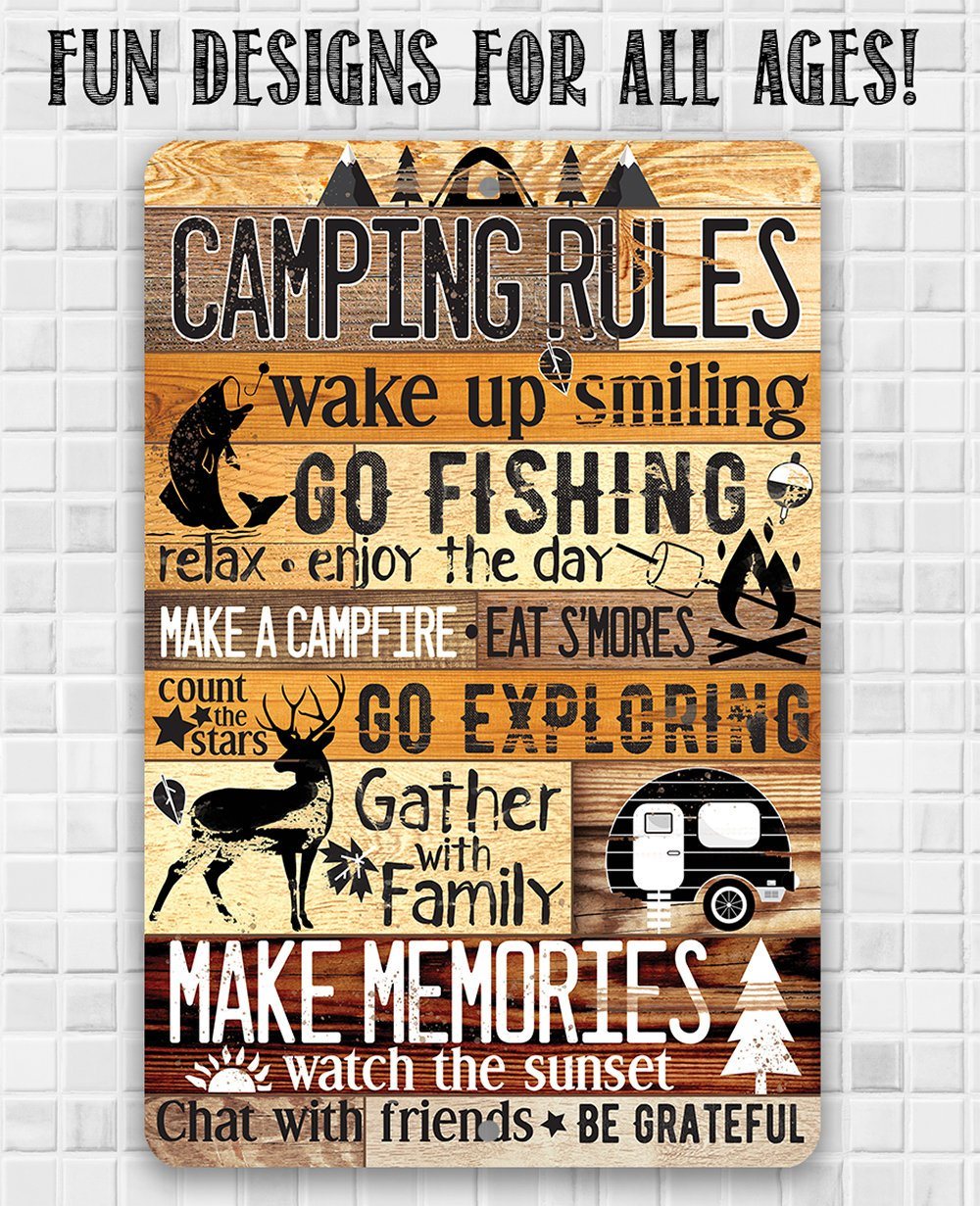 Camping Rules - Metal Sign