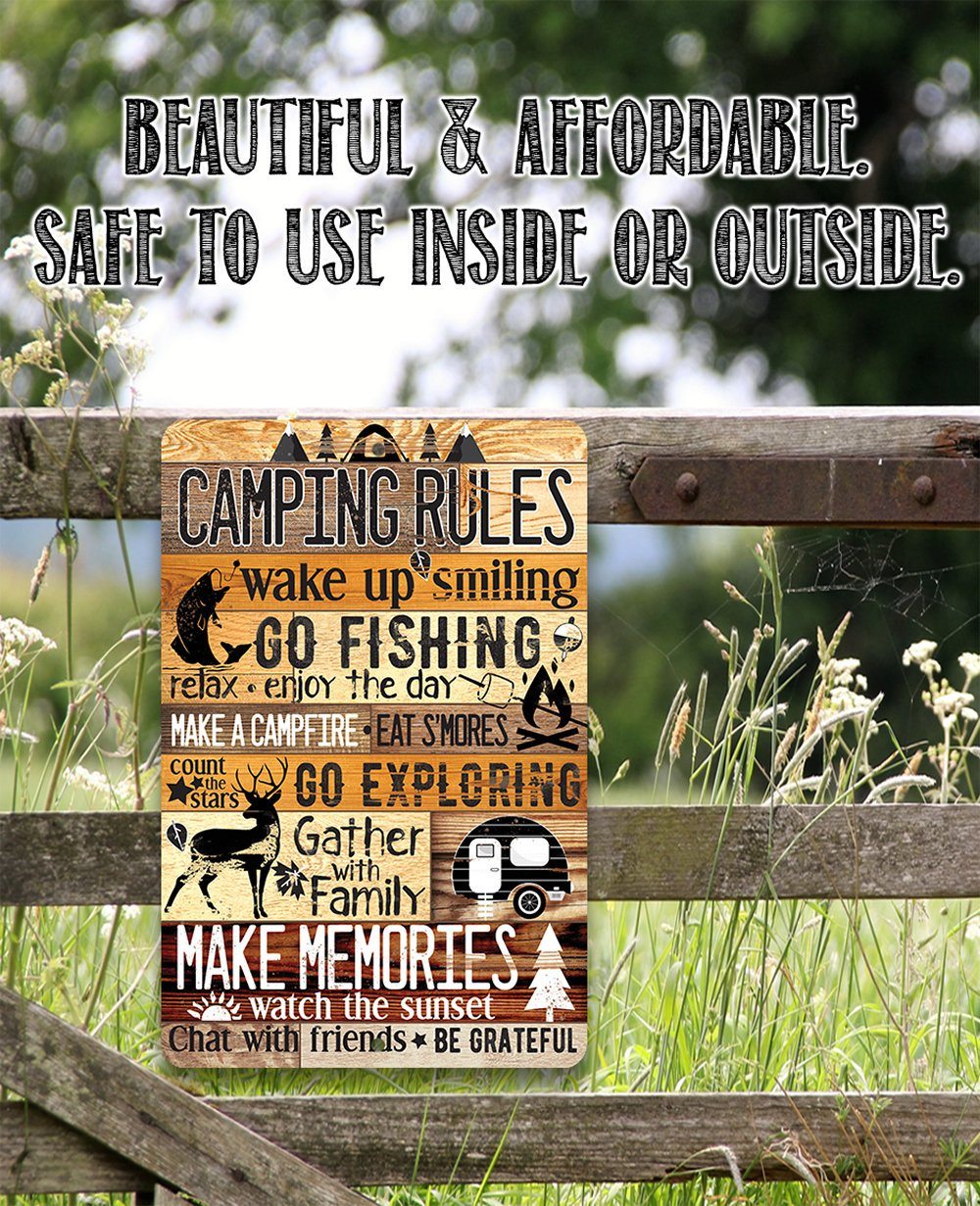 Camping Rules - Metal Sign