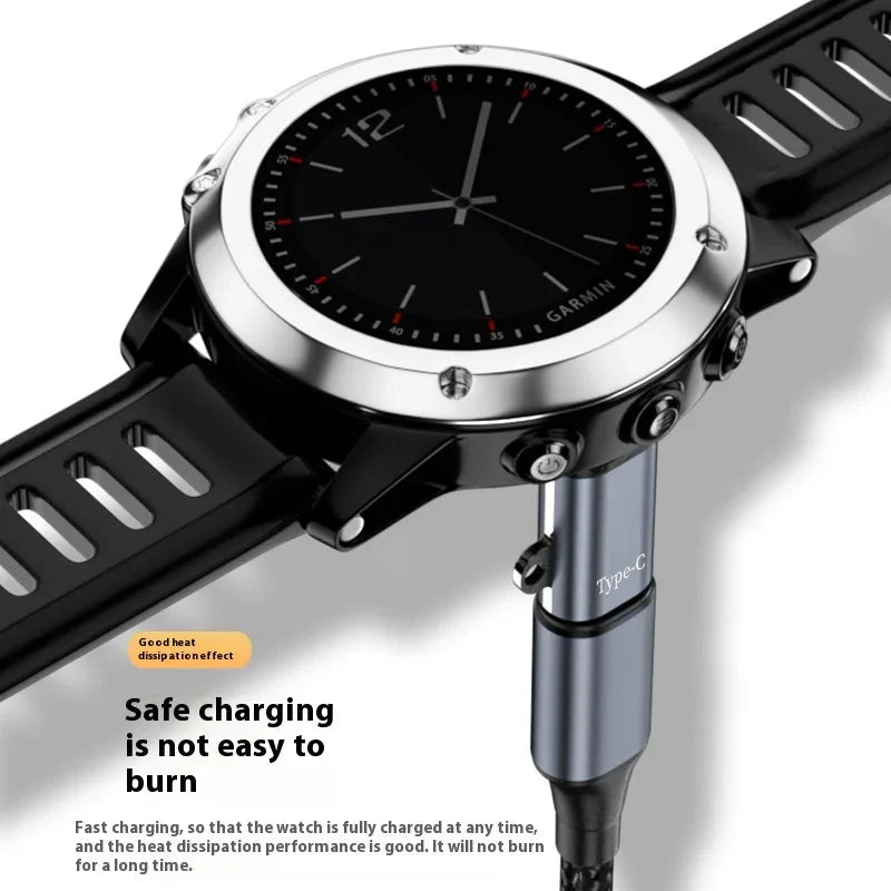 USB-C to Garmin Watch Charging Cable | 1m Fast Charger for Fenix, Venu, Forerunner