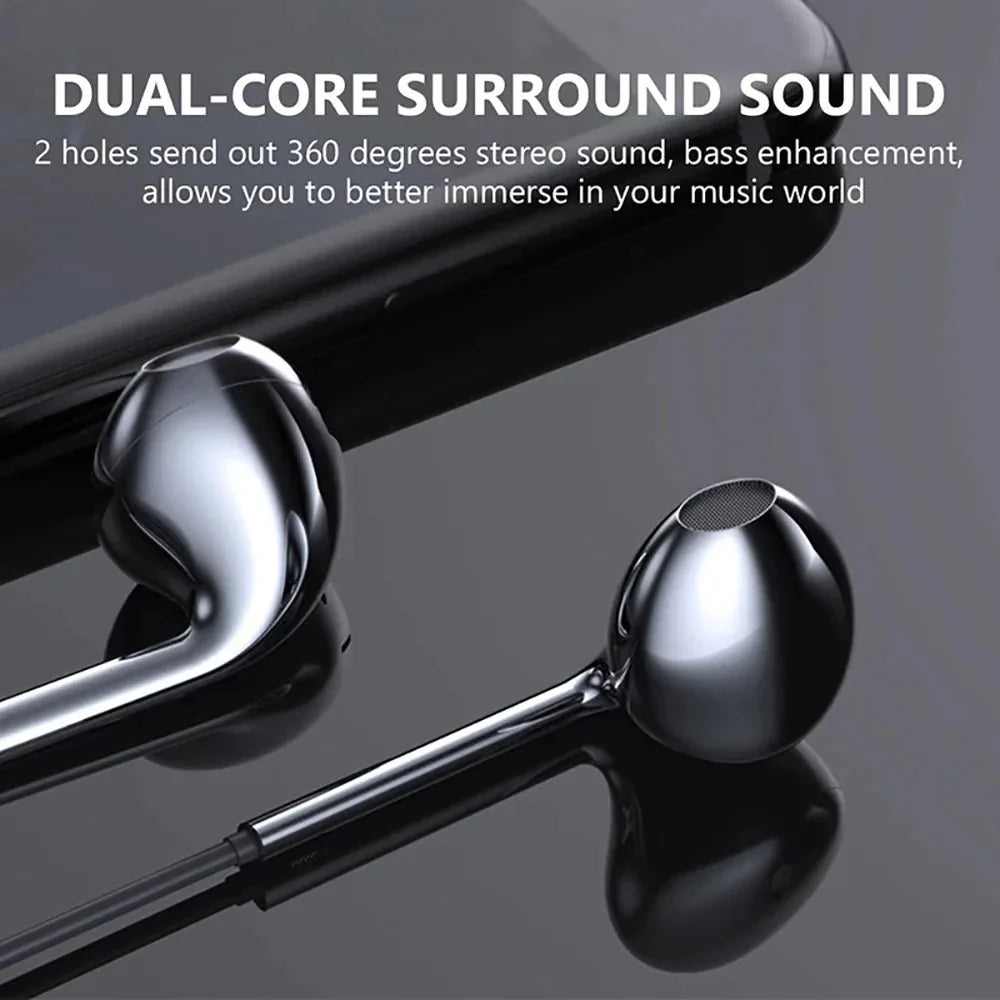 EOENKK Type-C and 3.5mm Wired In-Ear Headphones | Stereo Bass Earbuds with Microphone