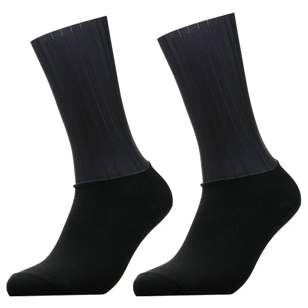 Unisex Anti-Slip Aero Cycling Socks | Silicone-Striped Knee-High Sports Socks