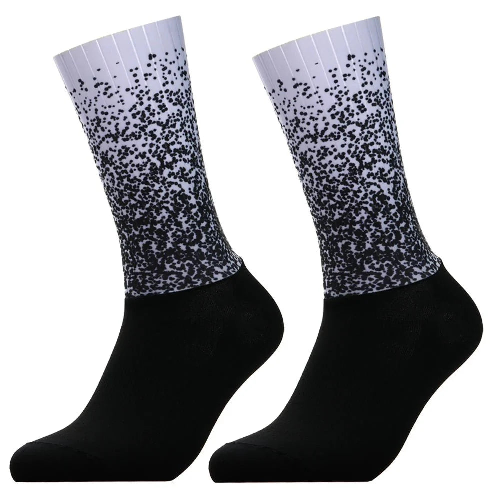 Unisex Anti-Slip Aero Cycling Socks | Silicone-Striped Knee-High Sports Socks