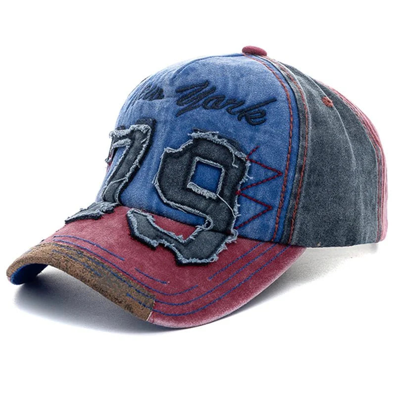 Vintage Letter Embroidery Washed Cotton Baseball Cap | Unisex Adjustable Casual Hat