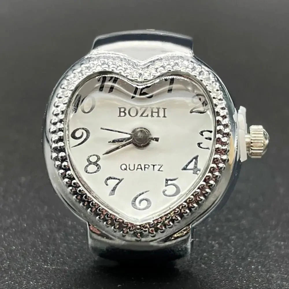 Vintage Punk Finger Watch Ring | Roman Numeral Quartz Mini Clock Jewelry