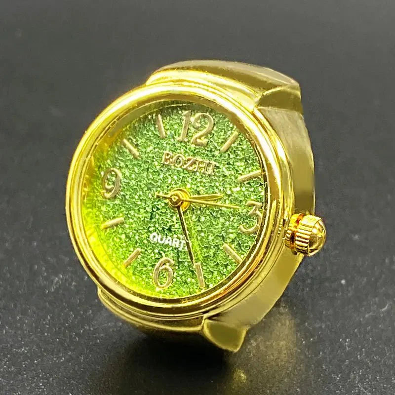 Vintage Punk Quartz Watch Ring | Mini Finger Clock Jewelry for Women and Men