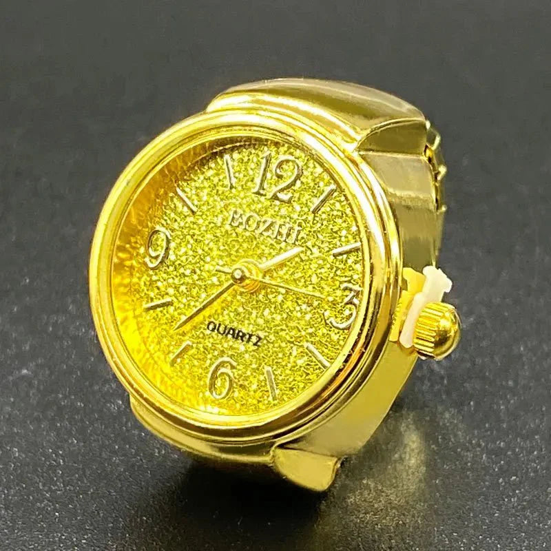 Vintage Punk Quartz Watch Ring | Mini Finger Clock Jewelry for Women and Men