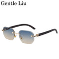 Vintage Square Rimless Sunglasses | Frameless UV Protection Eyewear for Men