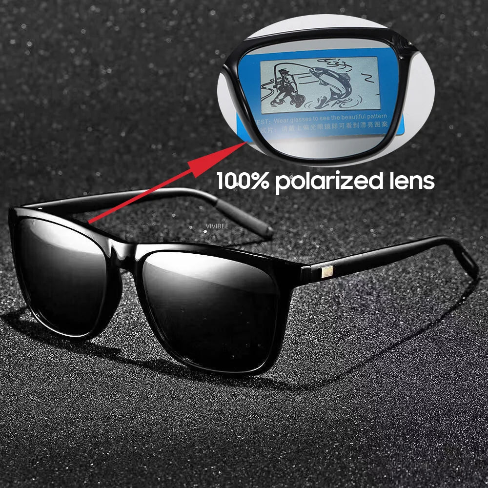 Men’s Polarized Square Sunglasses | UV Protection Anti-Reflective Mirror Driving Shades