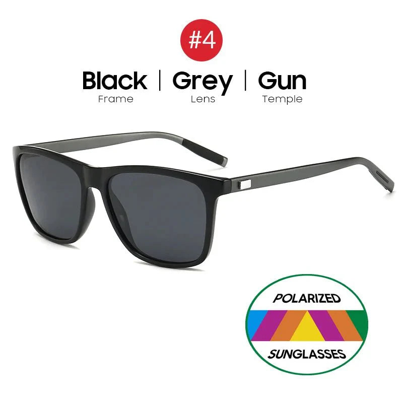 Men’s Polarized Square Sunglasses | UV Protection Anti-Reflective Mirror Driving Shades