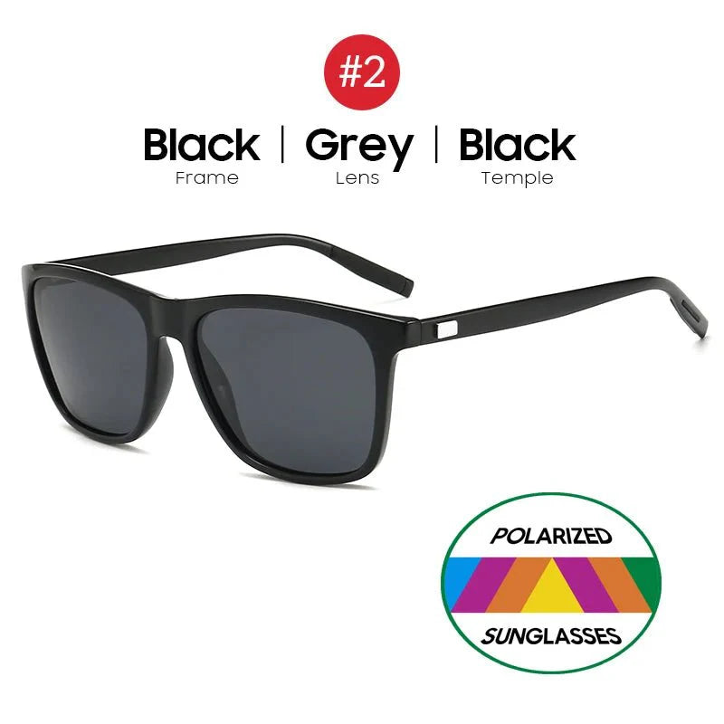 Men’s Polarized Square Sunglasses | UV Protection Anti-Reflective Mirror Driving Shades