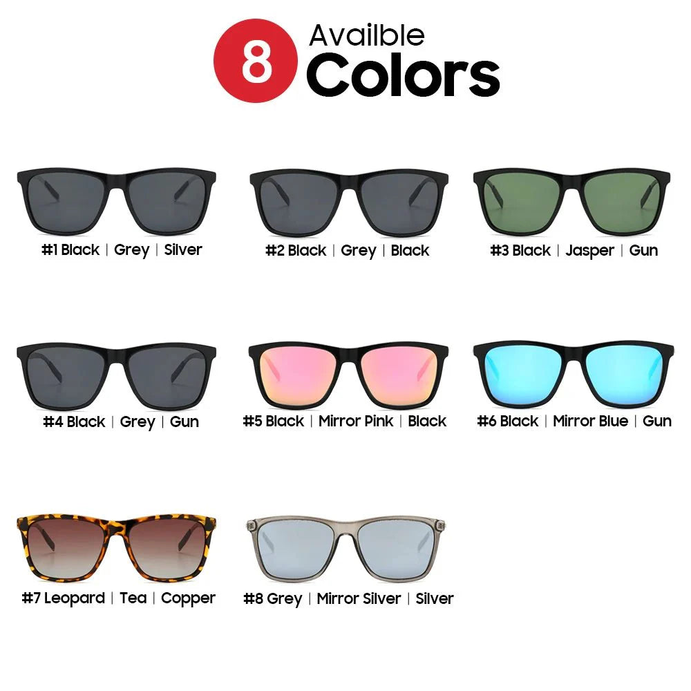 Men’s Polarized Square Sunglasses | UV Protection Anti-Reflective Mirror Driving Shades