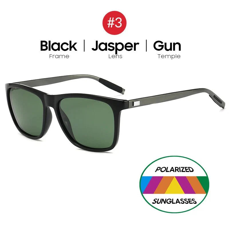 Men’s Polarized Square Sunglasses | UV Protection Anti-Reflective Mirror Driving Shades