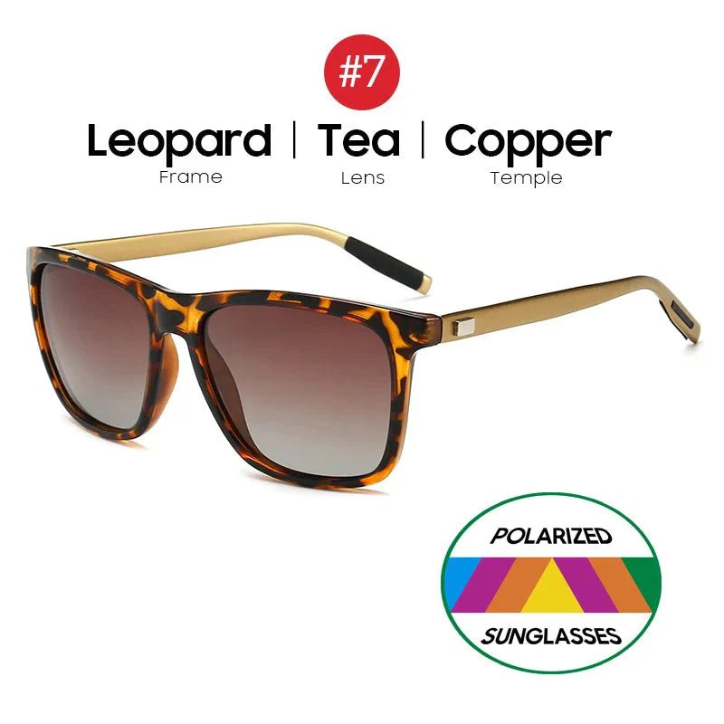 Men’s Polarized Square Sunglasses | UV Protection Anti-Reflective Mirror Driving Shades