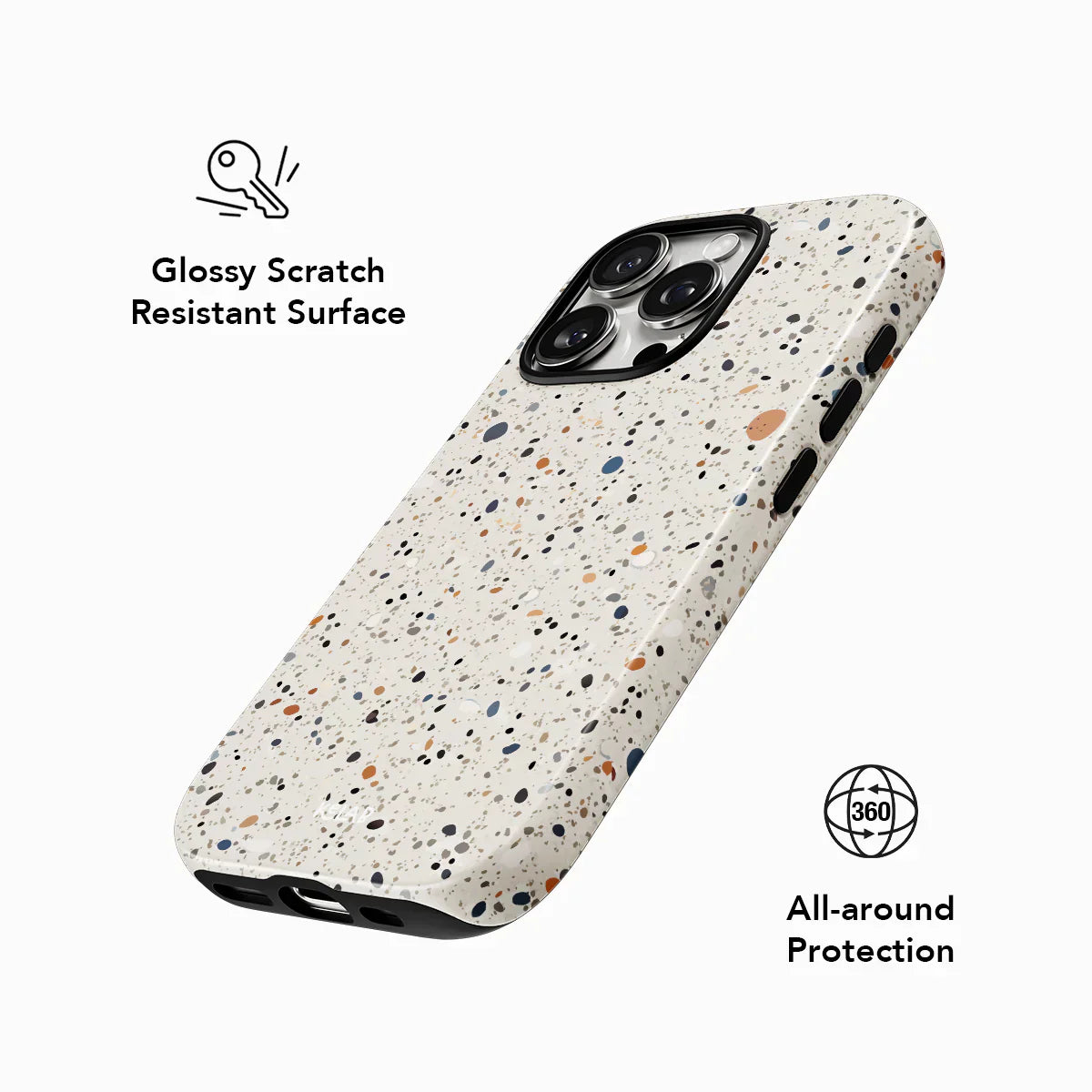 Ivory Haze | Ivory Paint Splatter iPhone Case