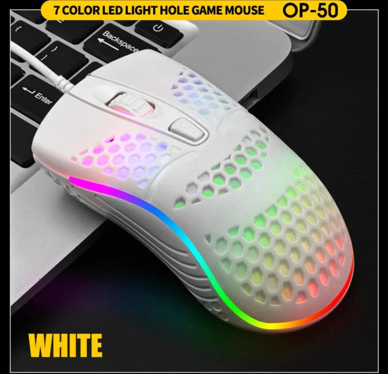 Wired Gaming Mouse | 1600 DPI Optical USB with 7 Breathing LED Lights