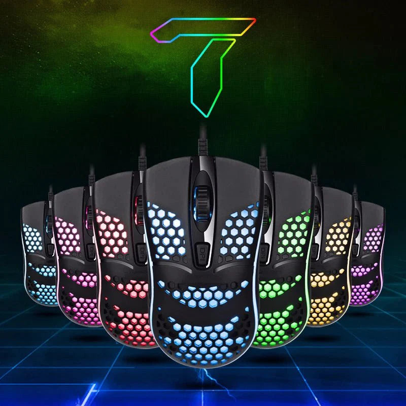 Wired Gaming Mouse | 1600 DPI Optical USB with 7 Breathing LED Lights